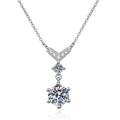 25 Sterling Silver Moisant Diamond Necklace Light Luxury Temperament Fishtail Pendant D Color Moisant Stone One Carat Necklace