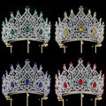 Miallo Baroque Pageant Crown Tiaras for Queen Headpiece Bridal Wedding Crown Alloy Rhinestone Hairband