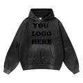 MOQ:1PCS Spray Dyed Hoodies 2026 Winter Solid Color Blank Fleece 100% Cotton Thick 360 Gsm Heavy Weight for Men