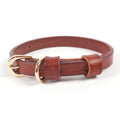 Retro Design Luxury Genuine Cowhide Dog Collar Strong Durable Adjustable Leather Dog Collar for Small and Medium Dogs