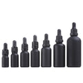 15ml 30ml Matte Black Dropper Bottle Serum Bottle 10ml 100ml Frosted with Black Dropper Screw Cap Glass Cylindrical Round Bottle
