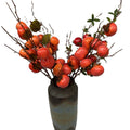 Competitive Price Good Quality Aromatic Dry  the Simulation 9-head Persimmon Plant Artificial Fruit