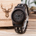 For DODO DEER 2023 Men's Classic Design Chronograph Wooden Watch Stainless Steel with Glass Box Buckle CE ROHS 70g Antique Style