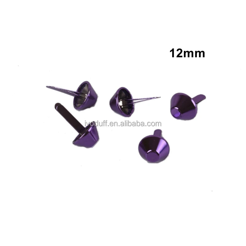 12mm Purple Handbag Purse Feet Studs Rivet Leather DIY Accessories Metal Bag Feet