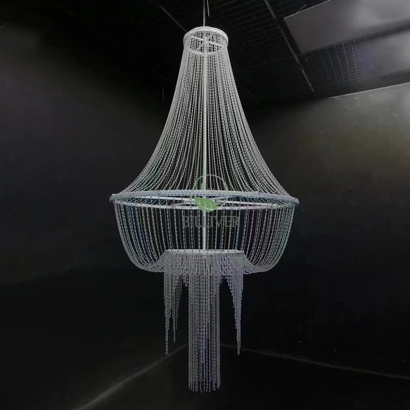 Wedding Hall Crystal Ceiling Decoration Crystal Acrylic Bead Curtain Pendant Lamp Crystal  Living Room Hanging Ceiling Lamps