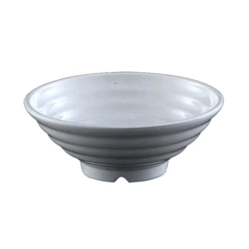 Customized Restaurant Dinnerware 7.7 Inch 32 OZ Unbreakable Plastic White Melamine Noodle Bowl