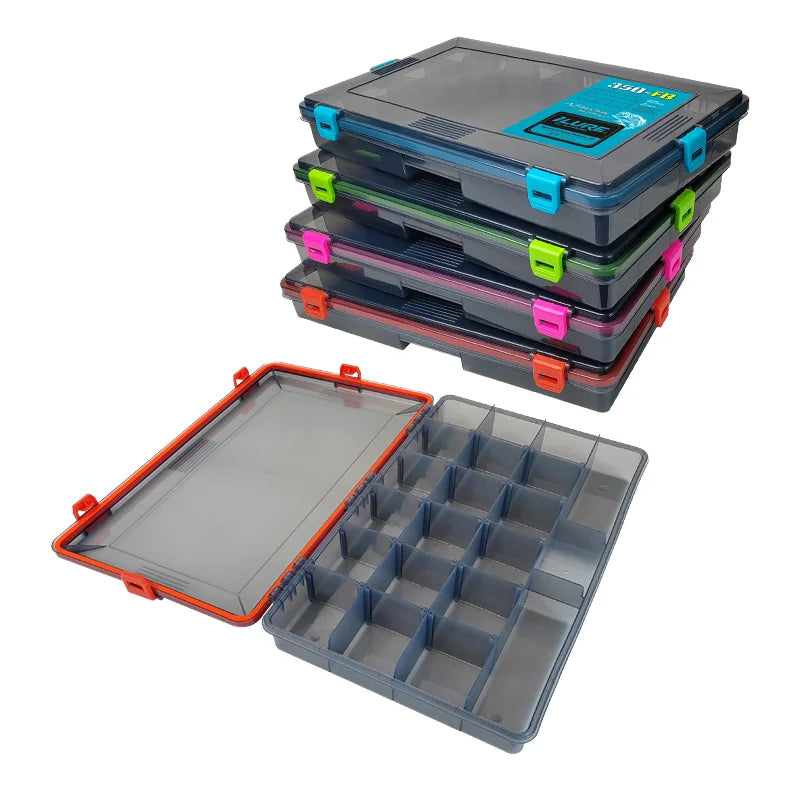 Fishing Tackle Box Portable Rigid PP Waterproof Accessories Storage Lure Bait 3600 Tray Organizer Lake River Stream Fishing