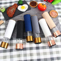 Stainless Steel Electric Salt Pepper Grinder with Rose Gold/Gold Finish Hand Operated Battery Powered Semi-Automatic Spice Mill