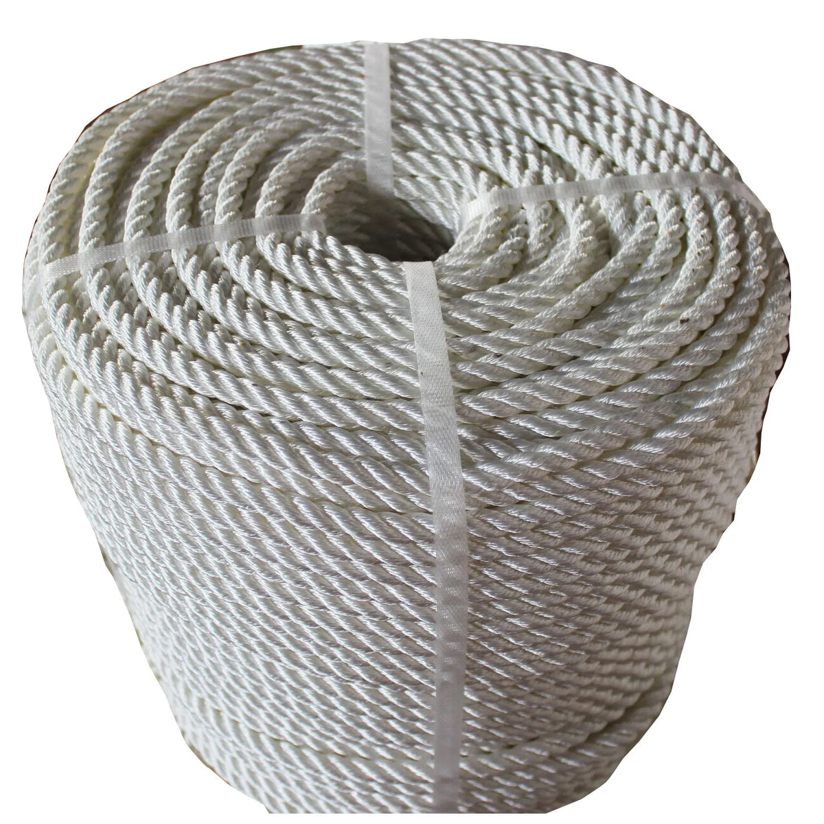 China White 3 Strand Twisted Polyester Hawser Rope for Ship Mooring or Towing Premium Packaging Ropes