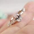 CAOSHI Custom Minimalist Silver Color Fashion Crystal Finger Rings Zirconia Jewelry Wholesale Engagement Wedding Rings for Woman