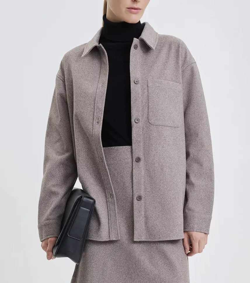 Enyami Casual Lapel Long Sleeve Blazer Pencil Skirt Long Sleeve Open Front Cropped Blazer Mini Pencil Casual Elegant Suit Sets
