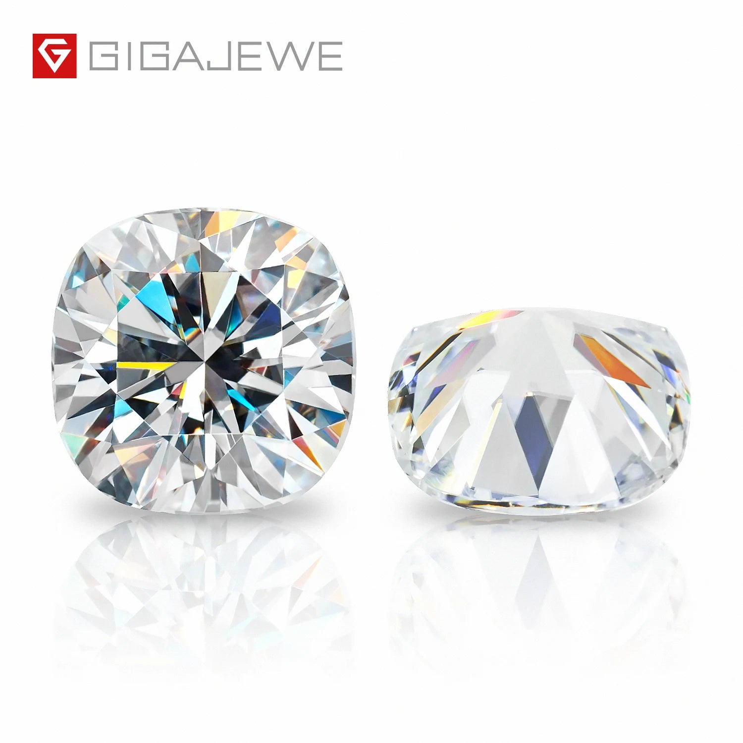 GIGAJEWE White D Color Cushion Cut Machine Cut Loose Moissanite Synthetic Gemstone Wholesale