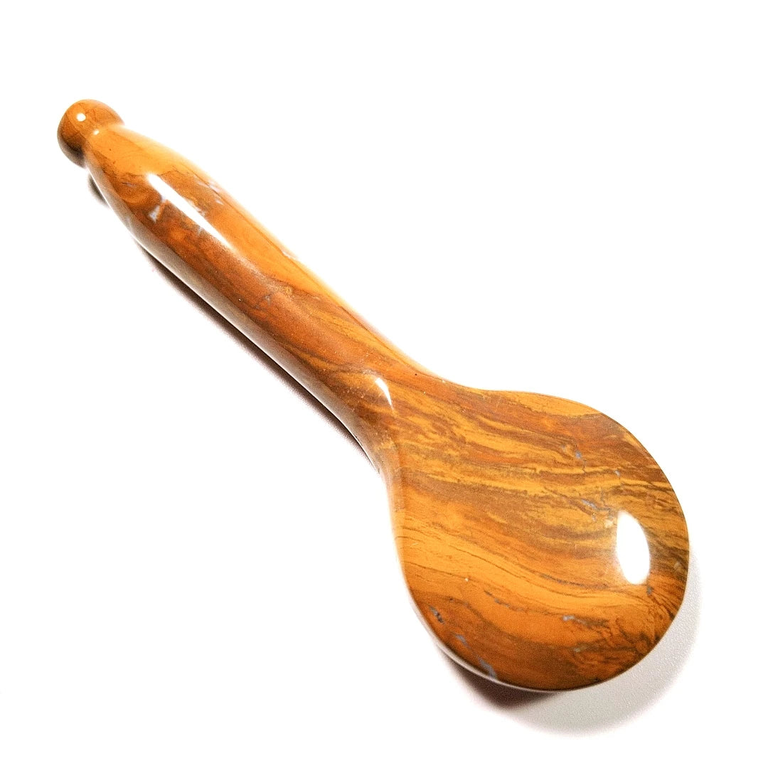 HY Wholesale best anti aging natural spoon shape mookaite jasper face massager gua sha