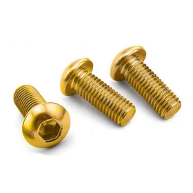 Factory Yellow Brass Button Socket Hex Inside Head Machine Screw ISO7380