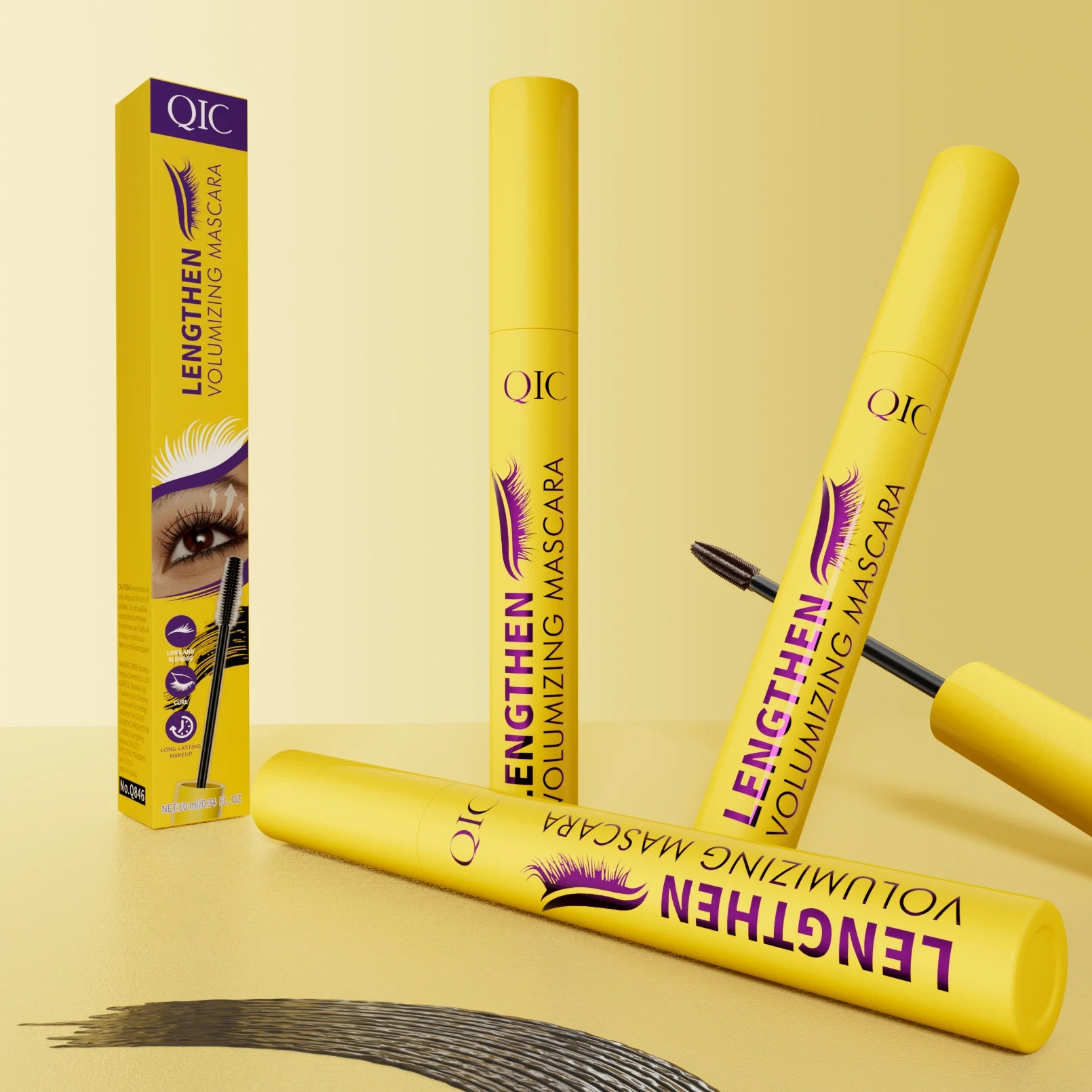 New Long-lasting Volume Vegan 4D Thick Waterproof Mascara With 2 Colors for Makeup