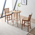 Wooden Fancy Home Furniture Rattan Back High Chair Kitchen Dining Restaurant Coffee Shop Wood bar Chair