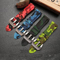 YUNSE 20mm 22mm 24mm 26mm Sport Camo Silicone Watchb and Camouflage Rubber Watch Strap for Panarai Watch