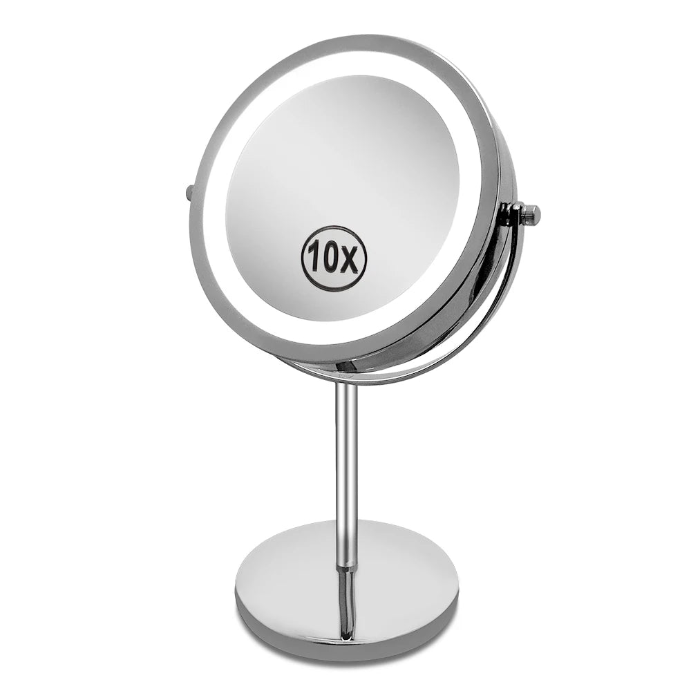 Top Seller 2023 Vanity Led Lighted Travel Makeup Mirror Desktop Table Magnified Make up Mirror With Lights
