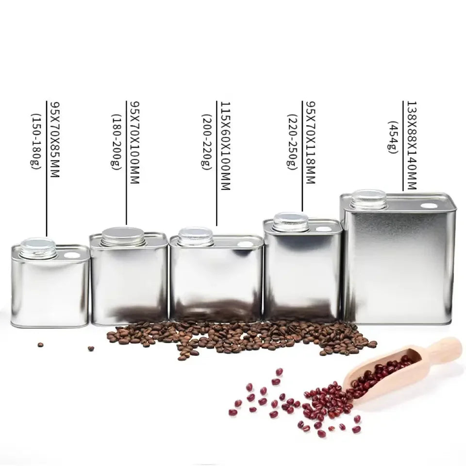 500 800 1200ml Wholesale Custom Food Grade Air-tight Coffee Beans Container Coffee Packing Coffee Tin With Degassing Valve