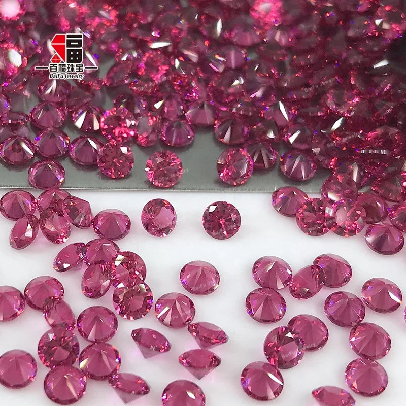 Baifu Jewelry Top Quality Loose Round Dark Ruby Nano Gems for Wax Setting