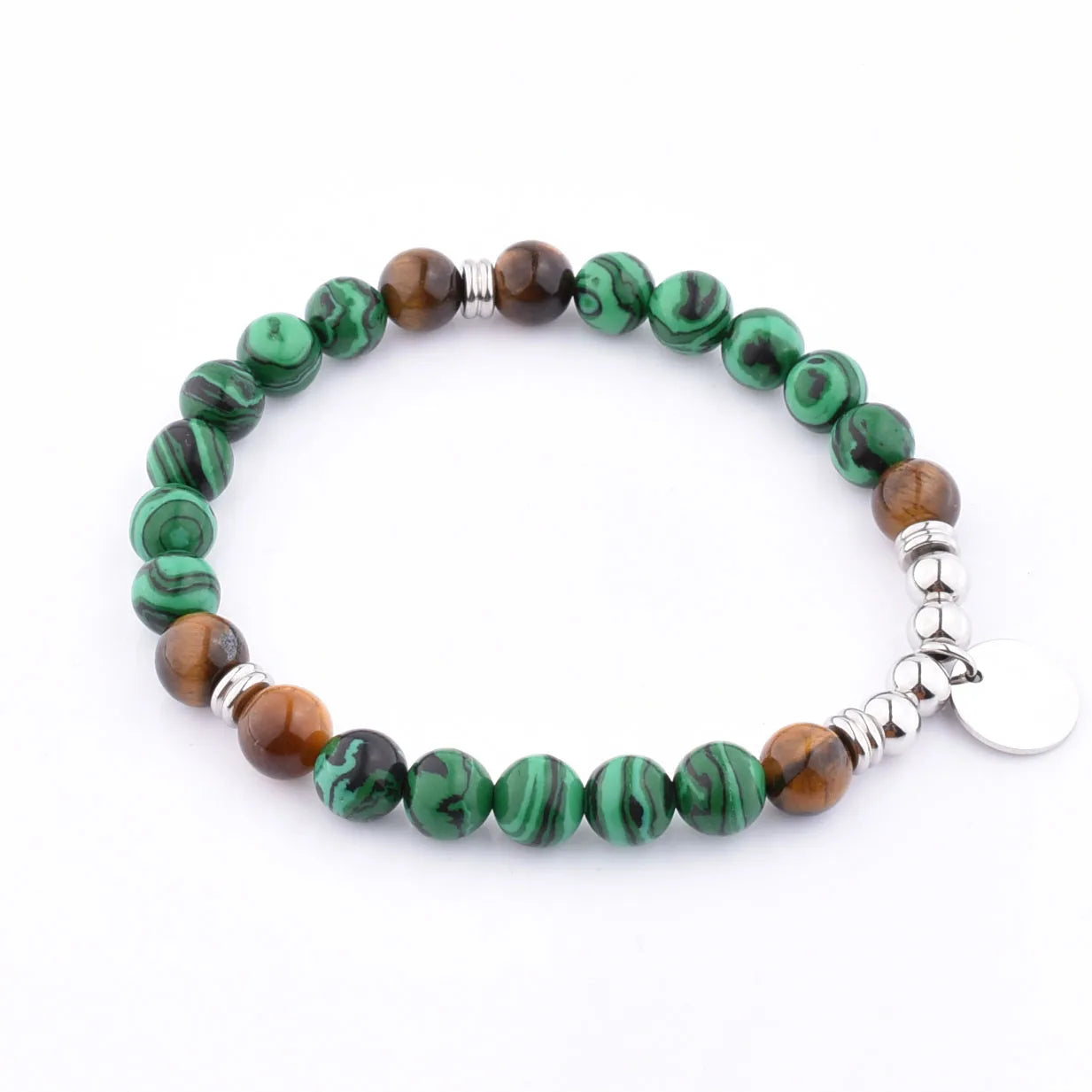 Factory Wholesale Unique Style Matt Onxy Mixed Tiger Eye Bead Round Bracelets With Logo Charm Pendant