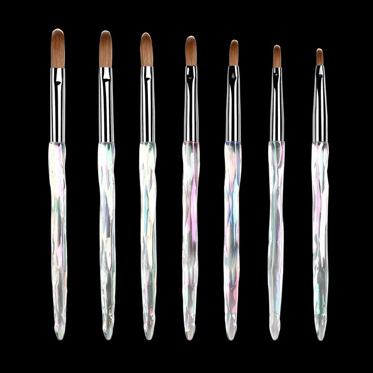 Wholesale Private Label Diamond Shaped Colorful Handle 100% Pure Kolinsky Hair Acrylic Nail Brush Pen