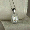 CAOSHI 2025 Shiny Silver Plated Jewelry Factory Price Dainty Rectangle Diamond Cubic Zirconia Pendant Necklace for Women