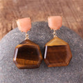 Popular Jewelry Classic Modern Fashion Geometric Tiger Eye Stud Earrings Women Luxury Costume Elegant Dangle Earrings Jewelry Bijoux Wholesale
