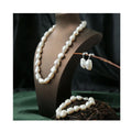 Fashion Baroque Pearl Necklace Earring Bracelet Jewelry Set Natural Freshwater Pearl Jewelry