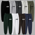 DFAK Customized Vintage 100% Pure Cotton Solid Color Casual Loose Drawstring Elastic Men Sweatpants Feet Cuffed Pants