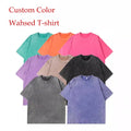 2024  Vintage T-shirt for Girls Wash Distressed Short Sleeve T-Shirt Men's Vintage Custom O-Neck T-Shirt