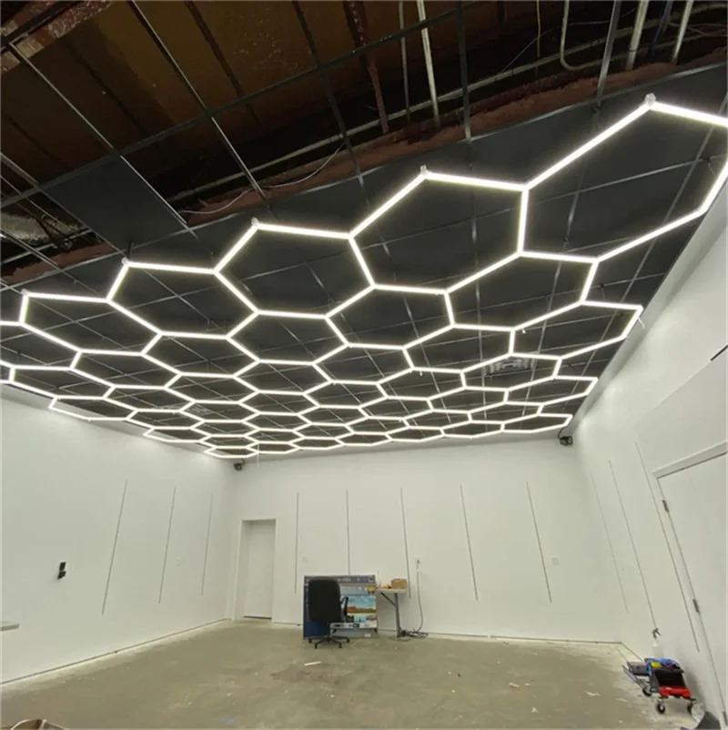 Factory Direct LED Light Strip for Garage and Workshop Hexagonal Ceiling Lights for Detailing Work Lamp