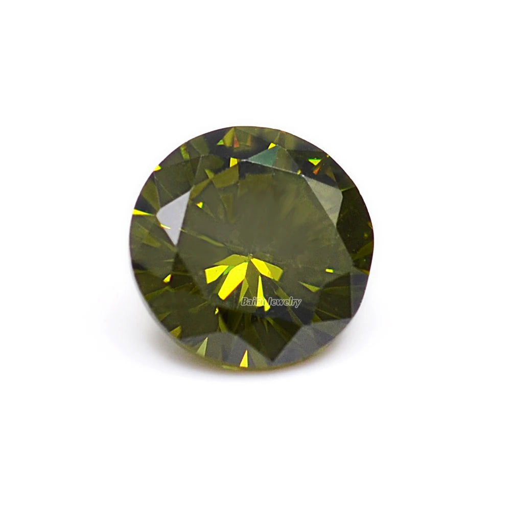Baifu Jewelry 1-3mm Zirconia Loose Round Olive Cz Stones