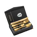 Hot Sale Stainless Steel Wedding Cutlery Set 24 Pcs Knife Fork Spoon Gold Flatware Set With Color Box