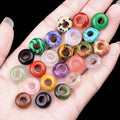 6*12mm Natural Crystal Donut Abacus Beads 5mm Big Hole Cute Agate Gem Stone Jade Donut for Bracelet Necklace DIY Making