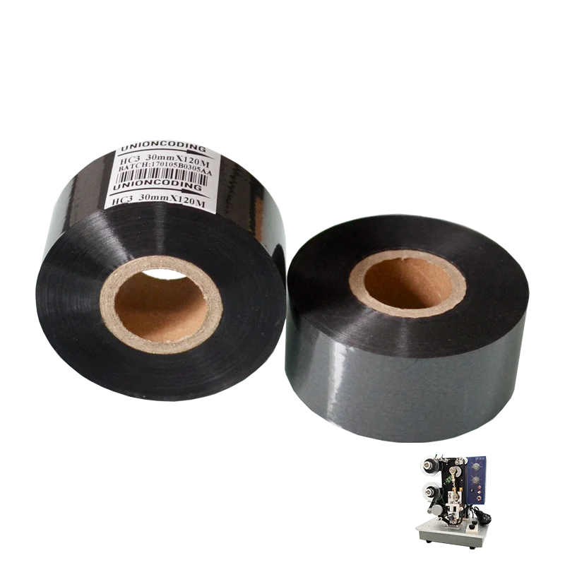 Black Coding Ribbon 30mm Width 100M Best Quality Hot Stamping Foil Ribbon Used on Coding Machine to Print Date