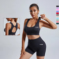 Women's Gym Push up Sports Bra Tight Yoga Legging Sets Cross Back Yoga Sets
