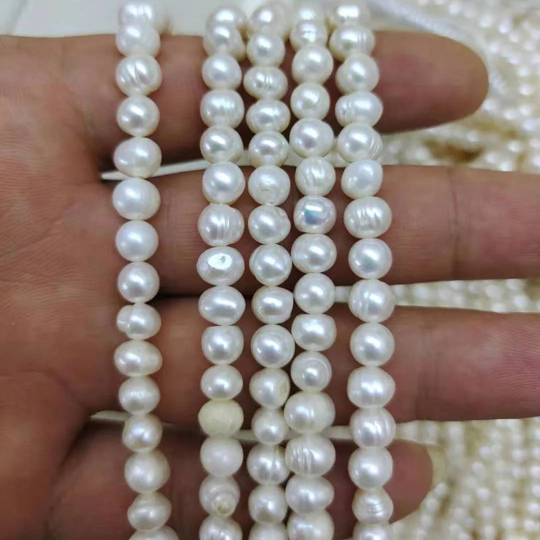 5-6 mm near round Freshwater pearls Grade A Loose for Wholesale Jewelry Making Nature Inspired Strands