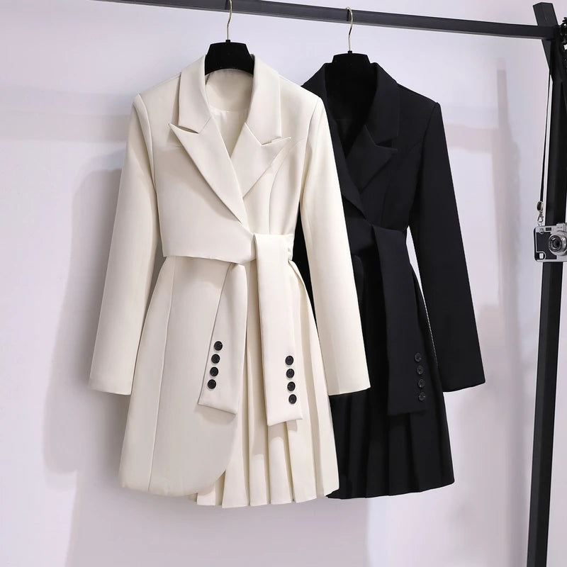 Boutique Wholesale 2026 Autumn Temperament Dress Slimming Waist Fashion Suit Dress Slimming Design Suit Women Dress