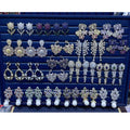 EC1931 Chunky 18k Gold Plated CZ Baguette Cluster Butterfly Dangle Drop Charm Stud EarringsCubic Zirconia Earrings