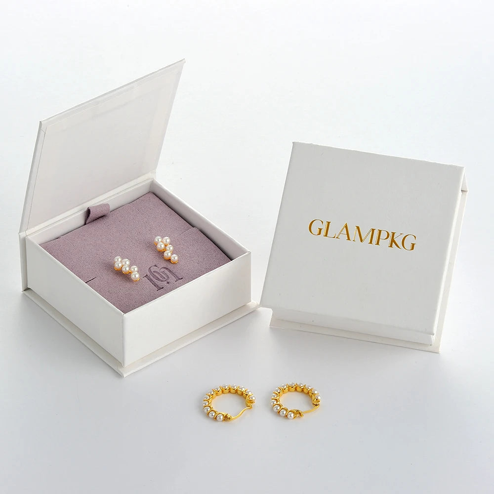 GALMPKG Factory Custom Logo White Magnetic Book Type Jewelry Box for Bracelet Necklace Ring Gift Packaging