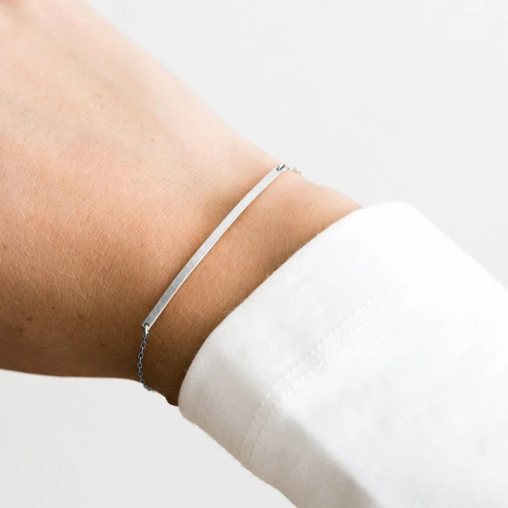 Women Accessories Adjustable Length Friendship Bracelet Stainless Steel  Gold Blank bar Bracelet Jewelry Women