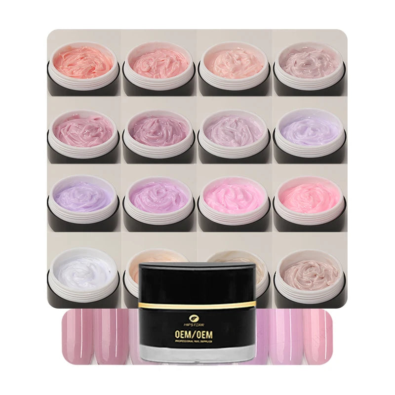 New Hipsterrgel Wholesale Hard Gel Jelly Color Extension Nail Gel Mousse Builder Nail Gel Polish Construction