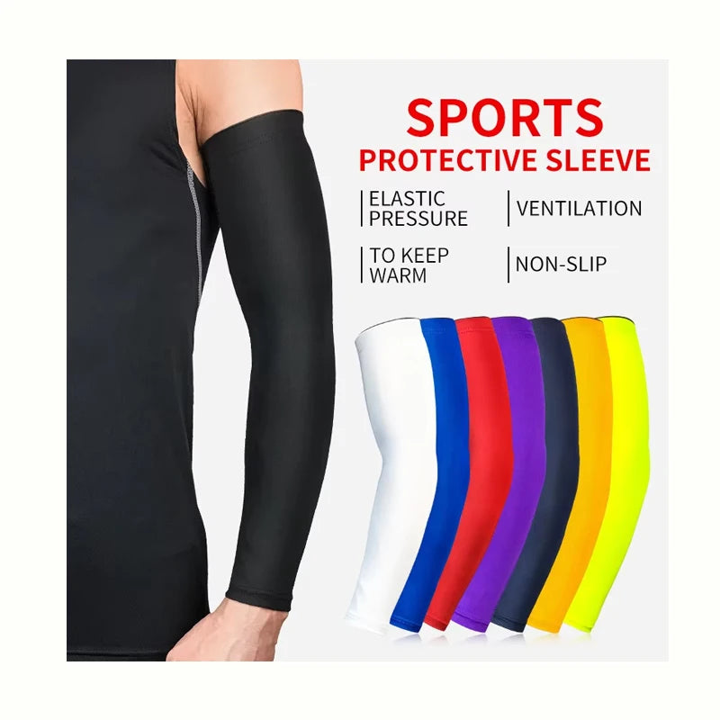 Logo Custom Compression Arm Sleeve Sports Black Arm Brace Cycling Basketball UV Protector Compression Arm Sleeve