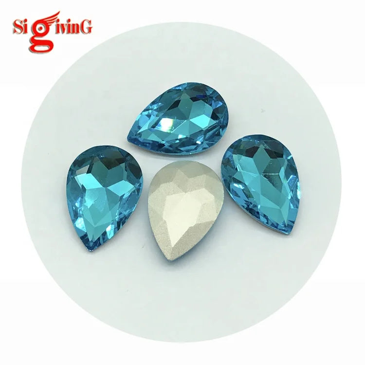 Factory Wholesale AB Crystal Drop Shape Glass Beads Flower Fancy Stone IndicoliteFor Jewelry Garment Clothing Accessories