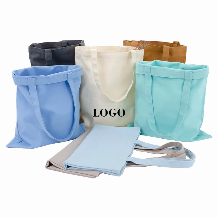 Wholesale Custom Print Logo Cheap Reusable Shopping Bags Plain White Blank Cotton Canvas Tote Bag Zipper Letter Pattern Type