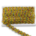 DIY Sewing Gimp Gold Braid Trim 25mm 2.5cm Braided Sequined Lace Trimming Fabric Lace for Scarf Costume Metallic Tatting Trim
