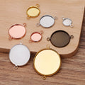8-25mm Double Loops Round Cabochon Base Tray Bezels Blank Setting Supplies
