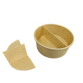 Greentop Customizable Disposable Biodegradable Kraft Paper Bowl Food Grade Recyclable Tableware Salad Bowl With Separator