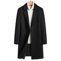 Mens Business Top Coats Heavyweight Woolen Warm Single Breasted Trench Winter Coats for Men